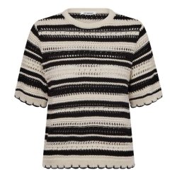 Odette stripe SS O-knit Co'Couture, offwhite/black