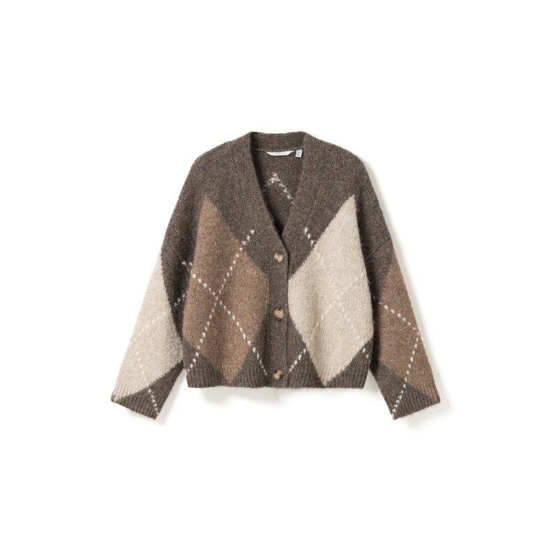 N-laiana knit cardigan Noella, ash brown mix