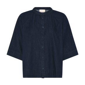 Abu Dhabi 3/4 short denim top Frau, dark blue denim