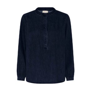 Madrid ls denim shirt Frau, dark blue denim