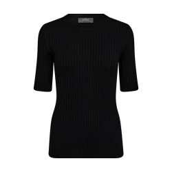 Relena rib SS crew neck knit Mos Mosh, black