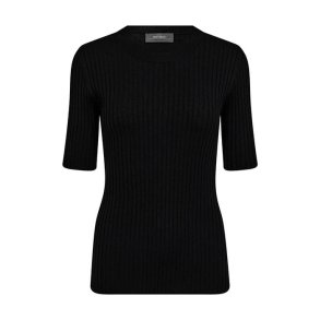 Relena rib SS crew neck knit Mos Mosh, black