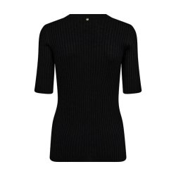 Relena rib SS crew neck knit Mos Mosh, black