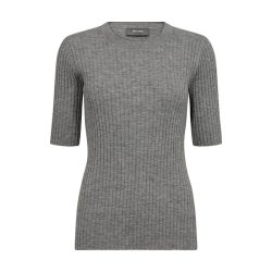 Relena rib SS crew neck knit Mos Mosh, sharkskin