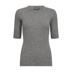 Relena rib SS crew neck knit Mos Mosh, sharkskin