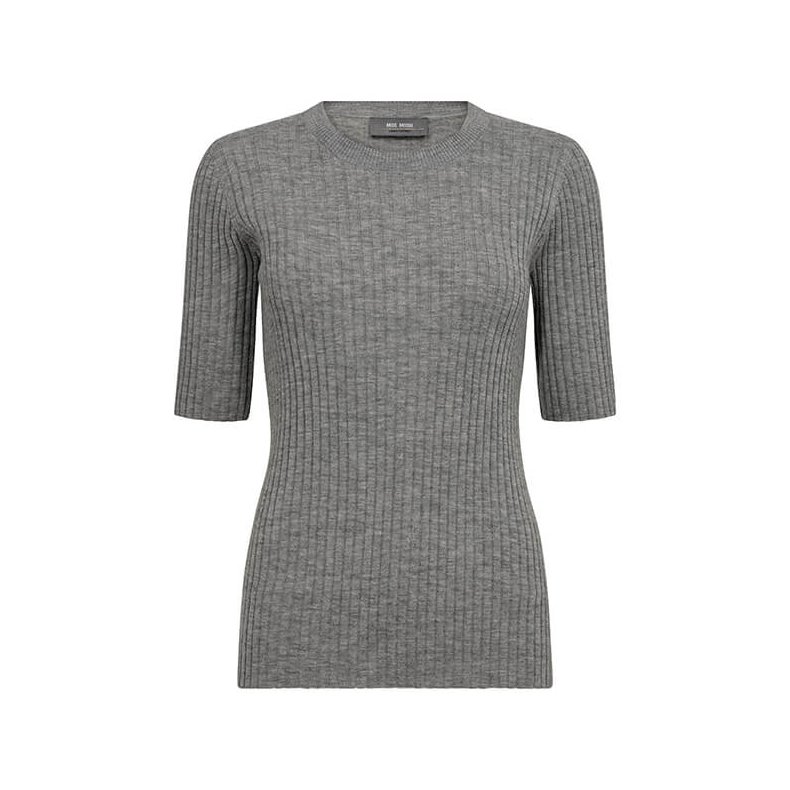 Relena rib SS crew neck knit Mos Mosh, sharkskin