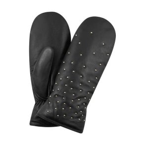 Mittens w. micro studs Depeche, black (nero)
