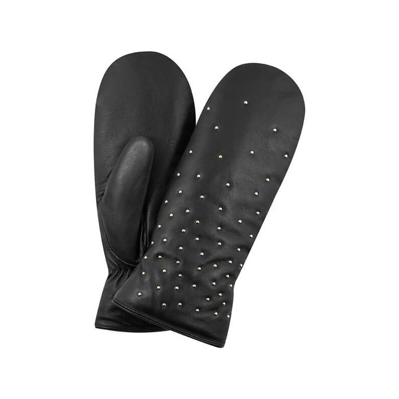 Mittens w. micro studs Depeche, black (nero)