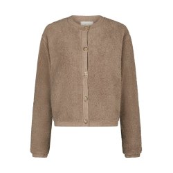 Limo Fluffy knit cardigan Neo Noir, dark sand