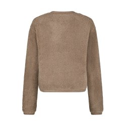 Limo Fluffy knit cardigan Neo Noir, dark sand