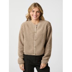 Limo Fluffy knit cardigan Neo Noir, dark sand
