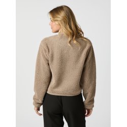 Limo Fluffy knit cardigan Neo Noir, dark sand