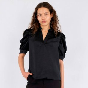 Roella heavy sateen blouse Neo Noir, black