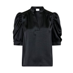 Roella heavy sateen blouse Neo Noir, black