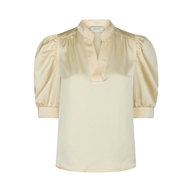 Roella heavy sateen blouse Neo Noir, light yellow