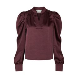 Rosslyn heavy sateen blouse Neo Noir, burgundy