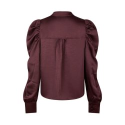 Rosslyn heavy sateen blouse Neo Noir, burgundy