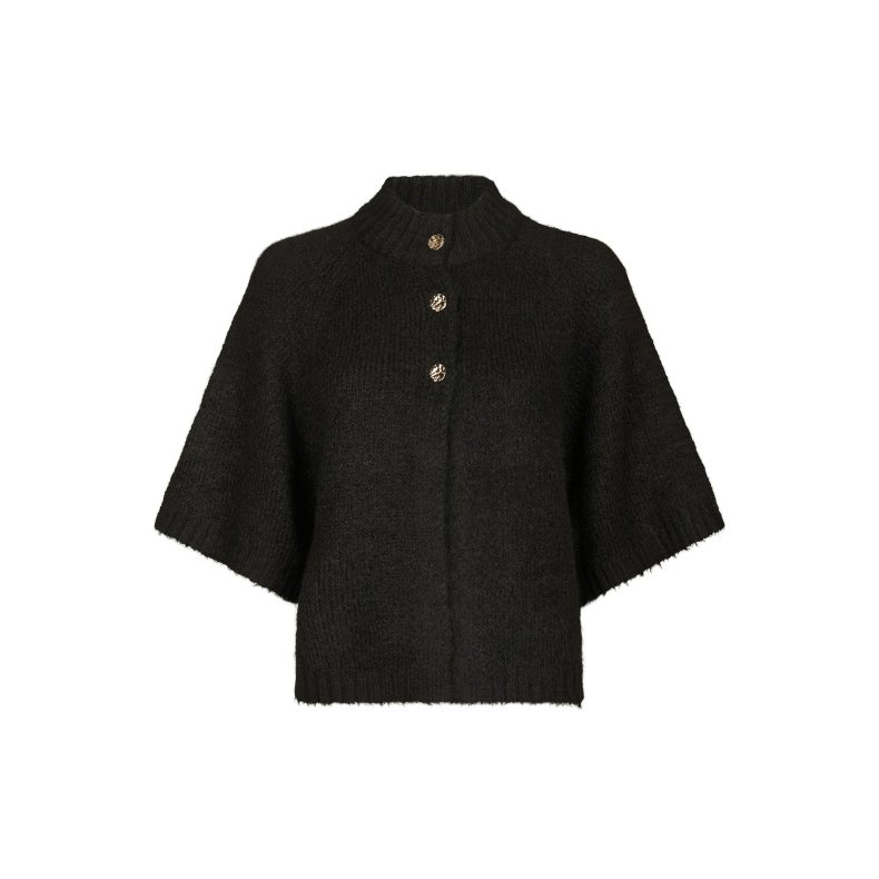 Benuta fluffy knit cardigan Neo Noir, dark brown