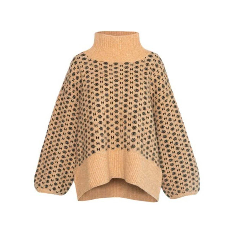 LOGO sweater hest, beige 