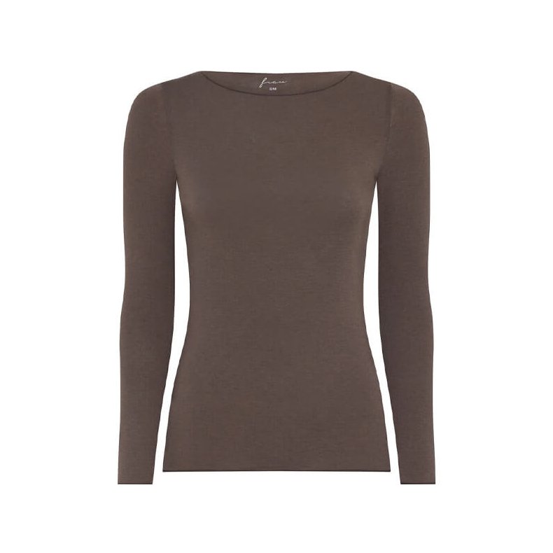 Lima cashmere ls boatneck top Frau, coffee quartz