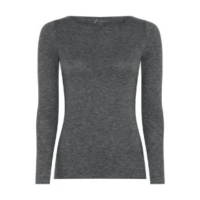 Lima cashmere ls boatneck top Frau, dark grey melange