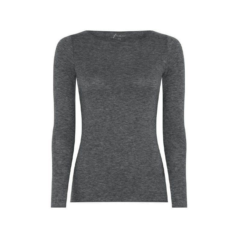 Lima cashmere ls boatneck top Frau, dark grey melange