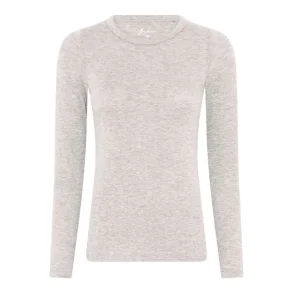 Lucca cashmere ls o-neck top Frau, l.t. beige melange