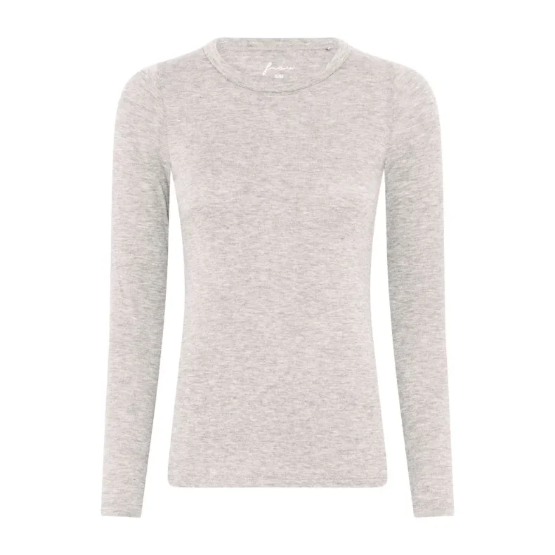 Lucca cashmere ls o-neck top Frau, l.t. beige melange