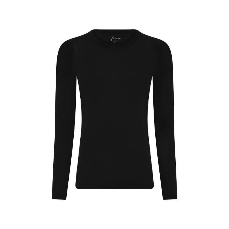 Lucca cashmere ls o-neck top Frau, black