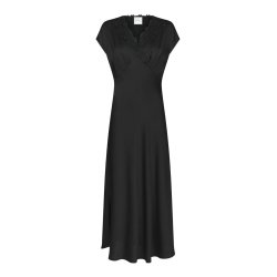 Clarita drapy sateen dress Neo Noir, black