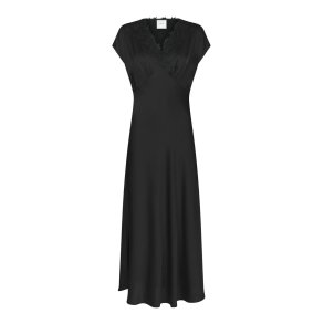 Clarita drapy sateen dress Neo Noir, black