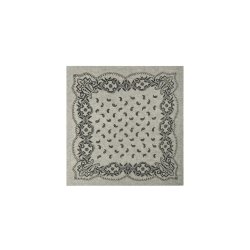 Lolana paisley knit scarf Neo Noir, grey melange