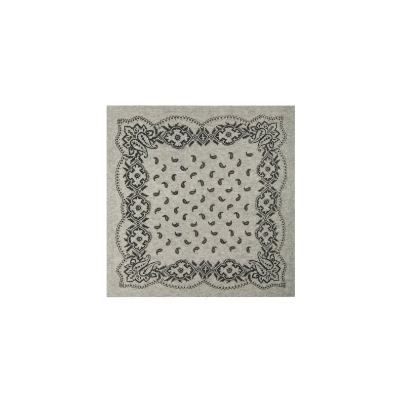 Lolana paisley knit scarf Neo Noir, grey melange