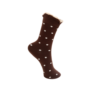 Bclumina sock Black Colour, coffee w. dots