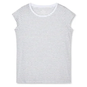 Fine jersey stripe teasy tee Mads N�rgaard, white/light grey