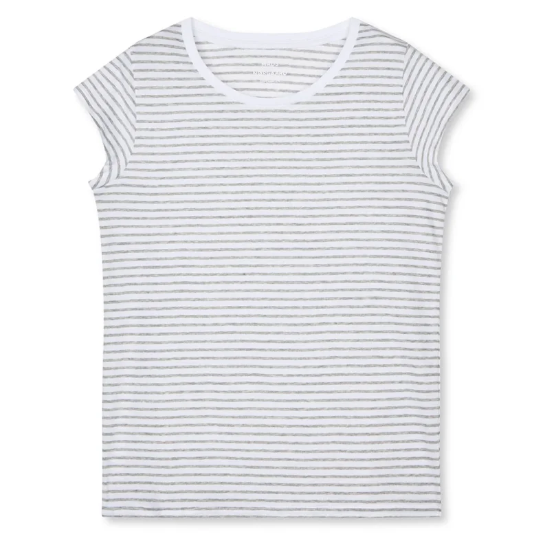 Fine jersey stripe teasy tee Mads N�rgaard, white/light grey
