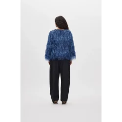 Safi plume blouse Rabens Saloner, navy