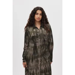 Vija lava button dress Rabens Salloner, grey green combo