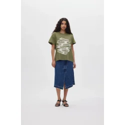 Nicka denim skirt Rabens Saloner, dark indigo