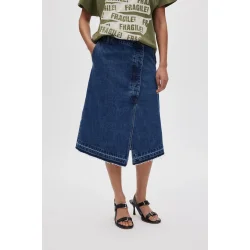 Nicka denim skirt Rabens Saloner, dark indigo