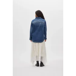 Paia denim bib shirt Rabens Saloner, dark indigo