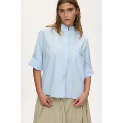 Seval poplin boxy shirt Rabens Saloner, light blue