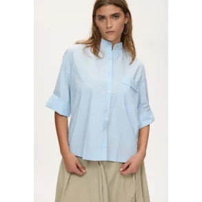 Seval poplin boxy shirt Rabens Saloner, light blue