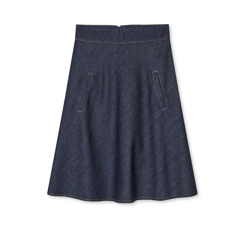 Cosy Denim Stelly skirt Mads Nrgaard, dark indigo