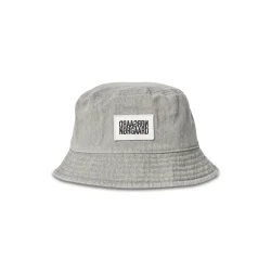 Washed cotton twill bucket hat Mads N�rgaard, grey melange