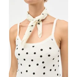 Soft cotton self dot scarf Mads N�rgaard, dot aop/black