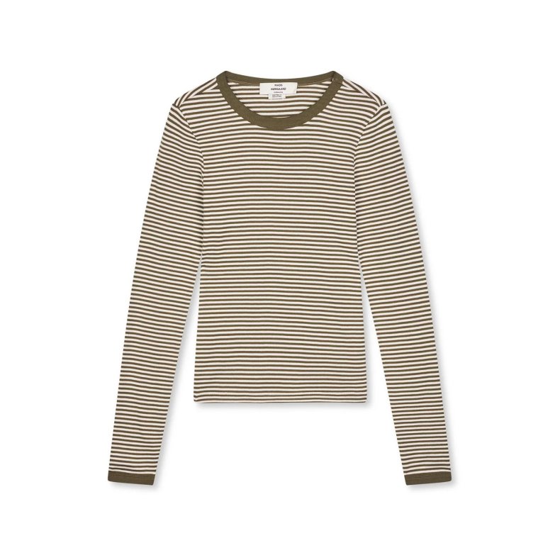 Grace jersey stripe camille tee ls Mads N�rgaard, white/tarmac