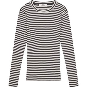 2x2 cotton stripe tuba tee ls Mads N�rgaard, black/vanilla ice