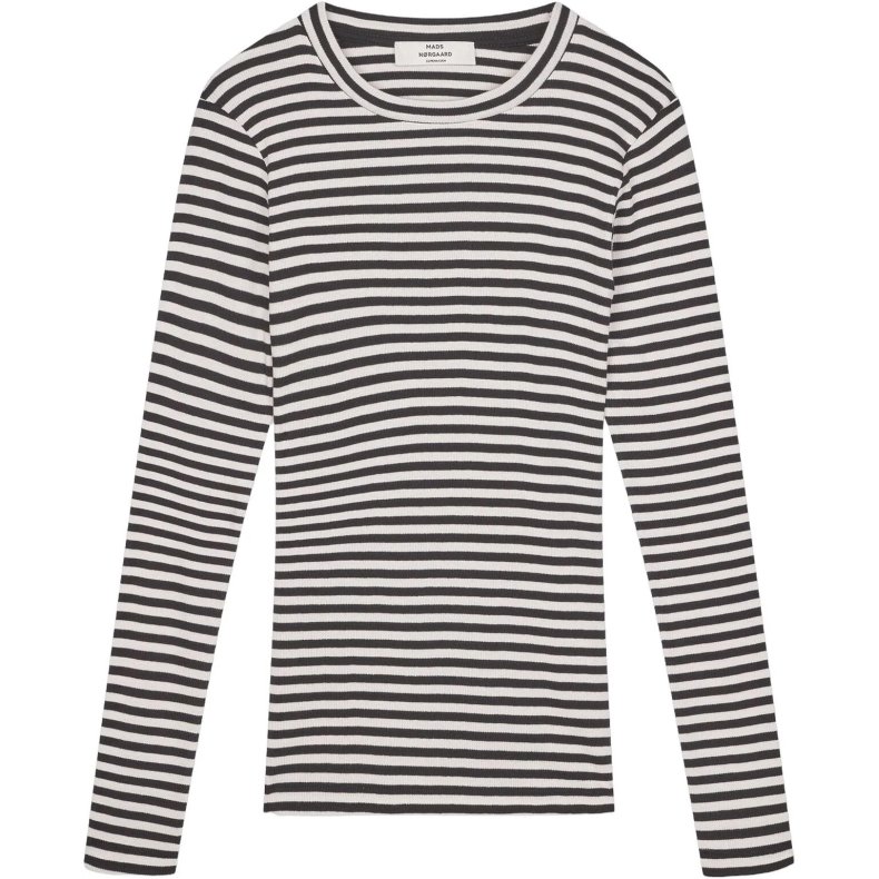 2x2 cotton stripe tuba tee ls Mads N�rgaard, black/vanilla ice