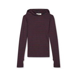 2x2 cotton stripe tutti hood Mads N�rgaard, sky captain/wine